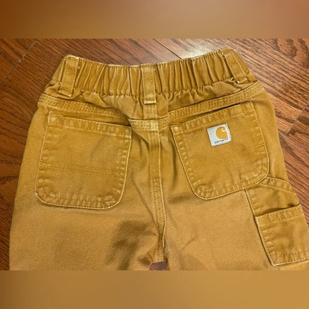 Carhartt Carpenter Jeans Sz 18 Months Brown Elastic Waist 6 Pockets